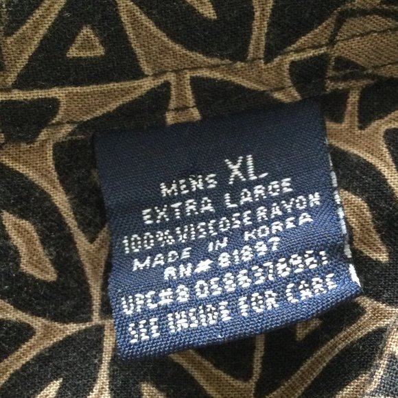 Puritan Hawaiian Black/Brown Print Camp Shirt XL - Picture 4 of 6